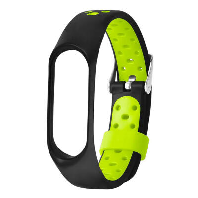 

TPE Metal Buckle Ventilated Bracelet Watch Strap Band for Xiaomi Miband 3