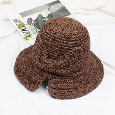 

SUNSIOM Fashion Women Girls Boho Straw Summer Beach Sun Hat Bow Foldable Beach Cap