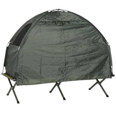 

1 Person Compact Pop Up Portable Folding Outdoor Elevated Camping Cot Tent Combo Set