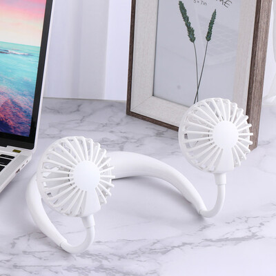 

〖Follure〗Aroma Portable USB Rechargeable Neckband Lazy Neck Hanging Style Dual CoolingFaN
