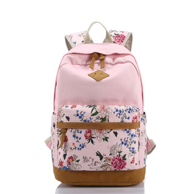 

Tailored Women Large Capacity Canvas Floral Shoulder Travel Bags School Student Backpack