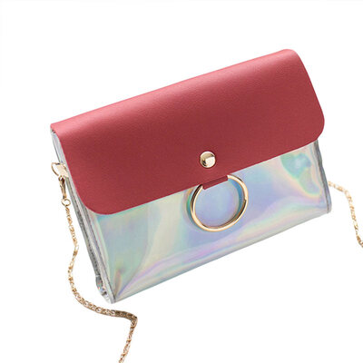 

Women Lock Catch Circle Flip Cover Shoulder Bag Faux Leather Crossbody Pouch