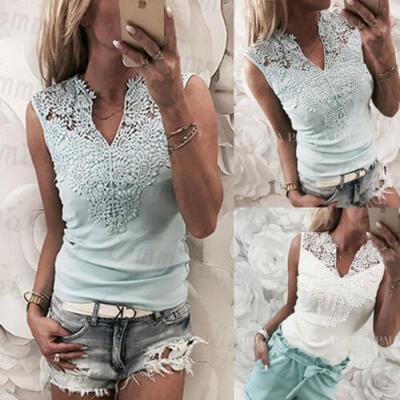 

US Womens Boho Tank Top Vest Sleeveless Loose Summer Beach Casual T-Shirt Blouse