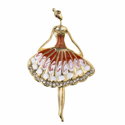 

New Fashion Women Elegant Jewelry Rainbow Painted Hydro Dipped Dancing Ballet Girl Brooch