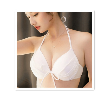 

Swimsuit split bikini three-piece small chest gathered sexy slim swimsuit female sense steel care vacation swimsuit