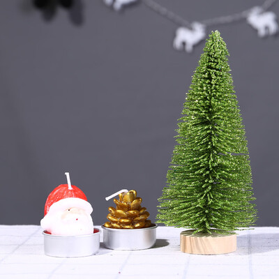 

Tailored Christmas Tree Mini Light Green Pine Tree With Wood Base DIY Craft Table Decor