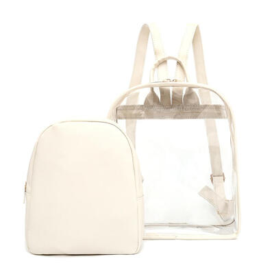 

2pcs Women Transparent PVC Backpack Casual Girls Travel Jelly Shoulder Bags