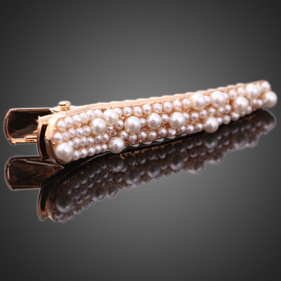 

Korean Women Simple Imitation PearlRhinestone Hair Clip Barrette Bobby Pin