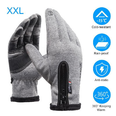

Winter Warm Gloves Unisex Water-resistant Windproof Outdoor Sports Gloves with Fluff Lining Screen-Touching Gloves for Men&Wom