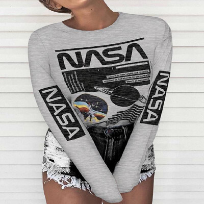 

NASA Letters Planet Design Printed Long Sleeves Tee