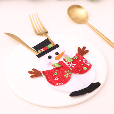 

Tailored 1PC Xmas Decor Tableware Set Bag Holder Christmas Dinner Table Layout Supplies