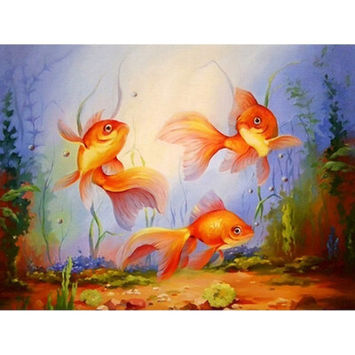 

kirin show 5D DIY Diamond Painting Animals Full Drill Resin Goldfish Mosaic Diamond Embroidery Fish Birthday Party Decorations Kid