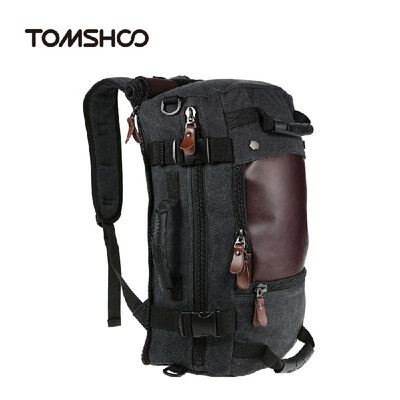 

TOMSHOO Large Capacity Multifunction Canvas Backpack Shoulder Bag Travel Bag Outdoor Mountaineering Hiking Camping Leisure Rucksac