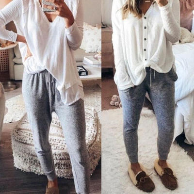 

Women&39s Autumn Casual Belted Elastic Pant Ankle Length Trousers Sweatpants Pants
