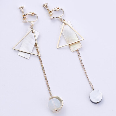 

Fashion Simple Delicate Long Earrings Asymmetric Shell Butterfly Boucle doreille Femme Pendante