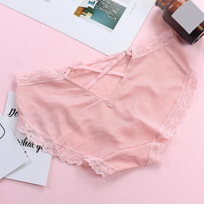 

Sexy Women Lace Edge Panties Underwear Soft Briefs Underpants Ultra-Thin Breathable Low Rise Seamless Silk Triangle Briefs