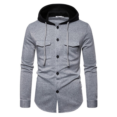 

Toponeto Men Autum Winter Long Sleeve Hooded Sweatshirt Printed Outwear Tops Blouse