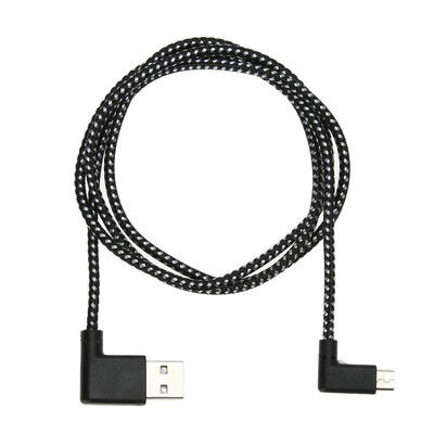 

Durable  Shape Connector Nylon Weaving Micro USB Charging Data Cable Black