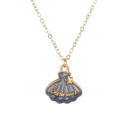 

New Multicolor Shell Pearl Pendant Simple Exquisite Sweet Girl Fashion Jewelry Summer Gift Clothing Accessories Gold Necklace