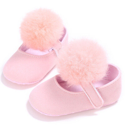 

2018 New Style Kids Girls Fashion Cotton Fabric Toddler Shoes Girl Cute Hairball Anti-skid Princess Shoe