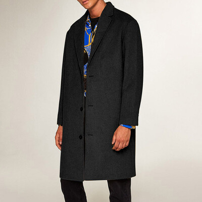 

Mens Business Lapel Windbreaker Overcoat Slim Fit Long Trench Coat Peacoat 2019