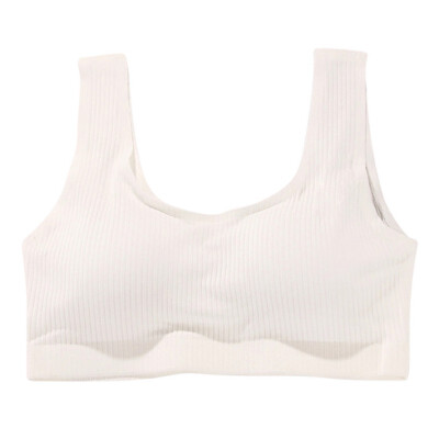 

Women Sexy Lingerie U-neck Push Up No Rim Vest Bra Tops Pure Cotton Breathable Solid Color Underwear