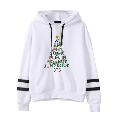 

2019 Women New Bts Bangtan Boys Band Member Pattern Christmas Tree Print Long Sleeve Casual Sweatshirts