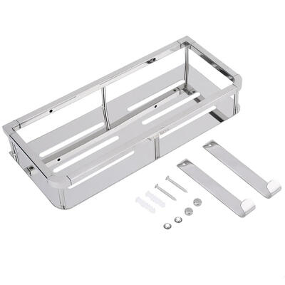

Greensen 304 Stainless Steel Wall Mounted Shampoo Storage Holder Basket Organizer with 2 hangers Corner HolderShampoo Holder