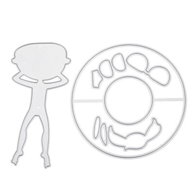 

4pcs Swim Ring Boy Metal Cutting Dies DIY Scrapbooking Embossing Stencils