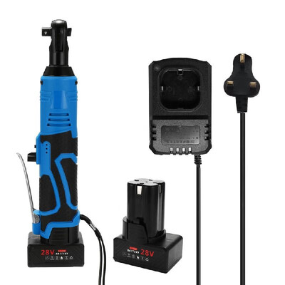 

28V Multifunctional Cordless Rechargeable Electric Wrench 38 Inch Right Angle Electric Ratchet Wrenches with LED Light