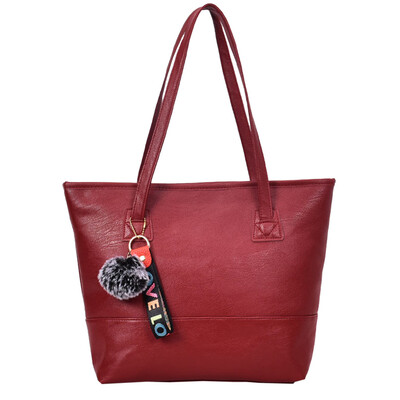 

Women PU Leather Handbags With Hairball Solid Color Shoulder Bag Female Zipper Large Capacity Tote Simple Style Hand Bags YJ