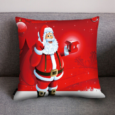 

Tailored Merry Christmas Print Pillow Case Polyester Sofa Car Cushion Cover Home Decor