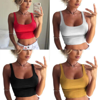 

Womens Bodycon Bustier Tank Vest Crop Top Bralette Sleeveless Blouse Camisole