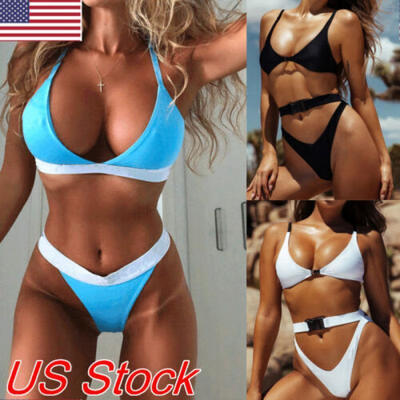 

Womens Padded Push-up Bra Bikini Set Swimsuit Swimwear Beachwear Bathing Suit
