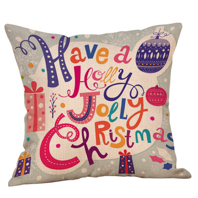 

Siaonvr Merry Christmas Pillow Cases Cotton Linen Sofa Cushion Cover Home Decor