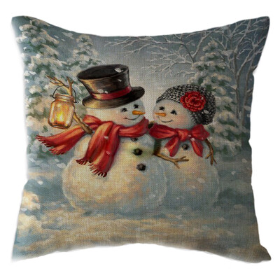 

Tailored Christmas Santa Claus Pillow Case Linen Sofa Throw Cushion Cover Home Decor