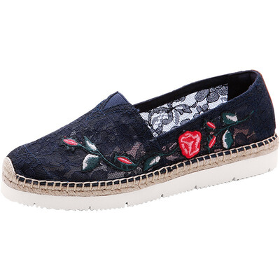 

JO&MARIO solid color flat bottom fashion hemp set foot comfortable breathable canvas casual shoes womens shoes 14624