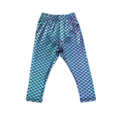 

Kid Baby Girls Skinny Mermaid Shiny Fish Scale Leggings Stretchy Pants Trousers