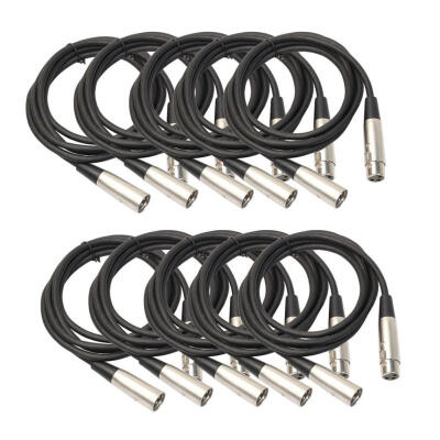 

10pcs 59ft DMX Stage DJ Cable Male to Female XLR Connector Audio Wire Cord