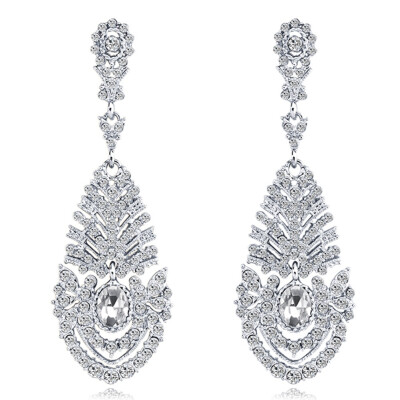 

Europe Exaggerated Luxury Banquet Symmetry Pattern Big Earrings Wild Fashion Earrings
