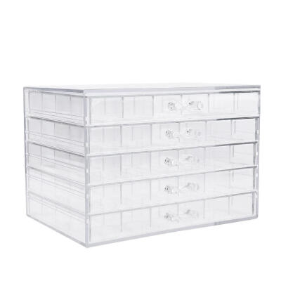 

5 Layers Drawer Clear Acrylic Storage Box Nail Polish Rack Makeup Organizer