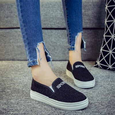 

DIWEINI 2019 new sneakers Women vulcanize Shoes Canvas Shoes Women Causal Shoes Slip on Flats Shoes for Women Slipony Black 118
