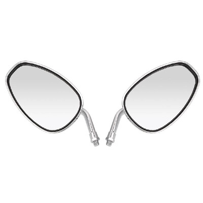 

Pair Motorcycle Rear View Mirrors Universal Chrome Oval 10mm Thread
