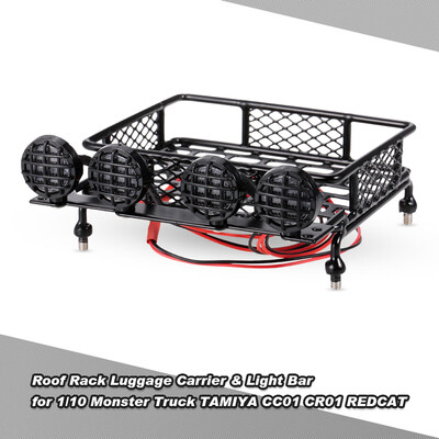 

Roof Rack Luggage Carrier & Light Bar for 110 Monster Truck RC Car Crawler