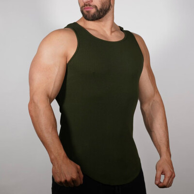 

Toponeto Mens New Style Tight Solid-Colored Pitted Vest Fashion Comfortable Blouse Top