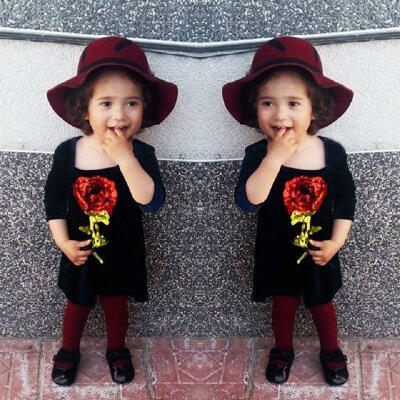 

Cute Toddler Kids Girls Silk Sequin 3D Flower Party Dress Sundress Clothes 1-6T