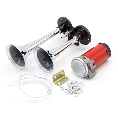

12V Air Horn Dual Trumpet 130dB Electric Air Horn Super Loud Electric Pump Air Horn for Car Truck Boat