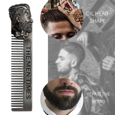 

〖Follure〗Beard Comb Mens Shaving Pocket Comb Portable Stainless Steel Mustache Brush