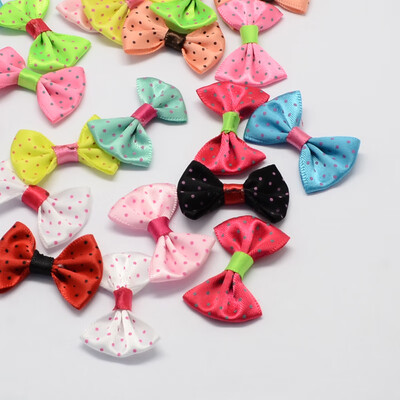 

Handmade Woven Costume Accessories Dot Pattern Ribbon Bowknot Mixed Color 23x35x6mm