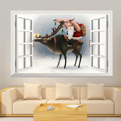 

Toponeto Christmas 3D Wall Sticker Removable Mural Decals Vinyl Art Living Room Decors